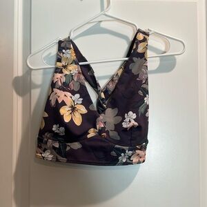 XS Floral Print Sports Bra